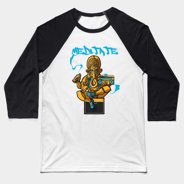 Ganesh Trance Baseball T-Shirt by artattack